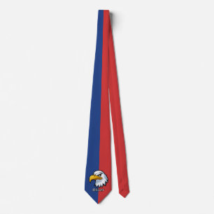 Cravate Aigle de dessin animé patriotique personnalisé en