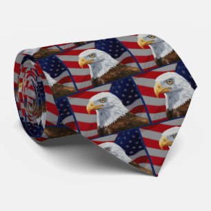 Cravate Aigle et drapeau américains