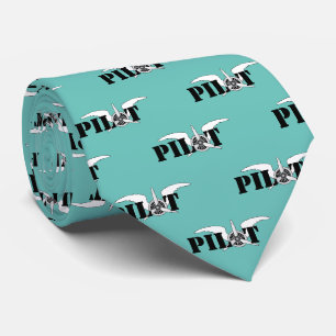 Cravate Ailes du pilote Aviation Aviateur bleu Turquoise
