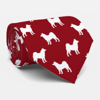 Akita Chien race Silhouettes Motif Rouge et blanc