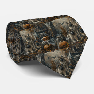 Cravate Akita Halloween Chien de nuit plaisir