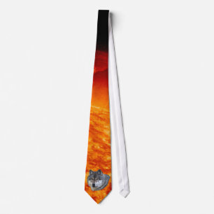 Cravate Alpha Grey Wolf & Flamme Sun Wildlife