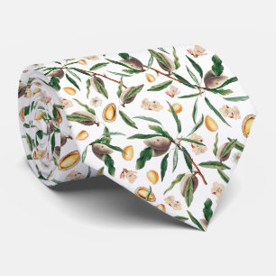 Cravate Amandes, Branches et fleurs d'amandes