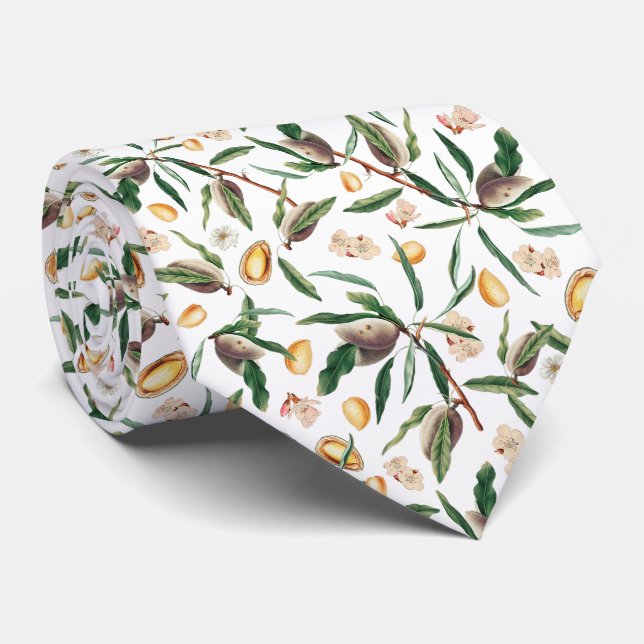 Cravate Amandes, Branches et fleurs d'amandes (Roulé)
