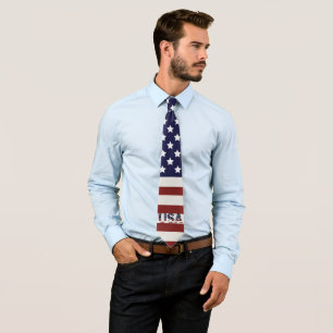 Cravate America Drapeau américain Motif américain