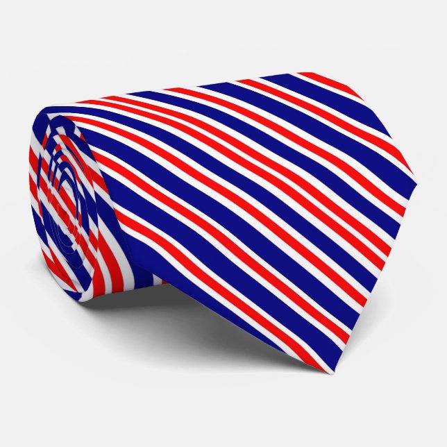 Cravate américain patriotique rouge blanc et bleu (Roulé)