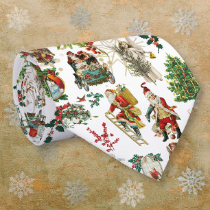 Cravate Amusant Noël Rétro Vintage Fête
