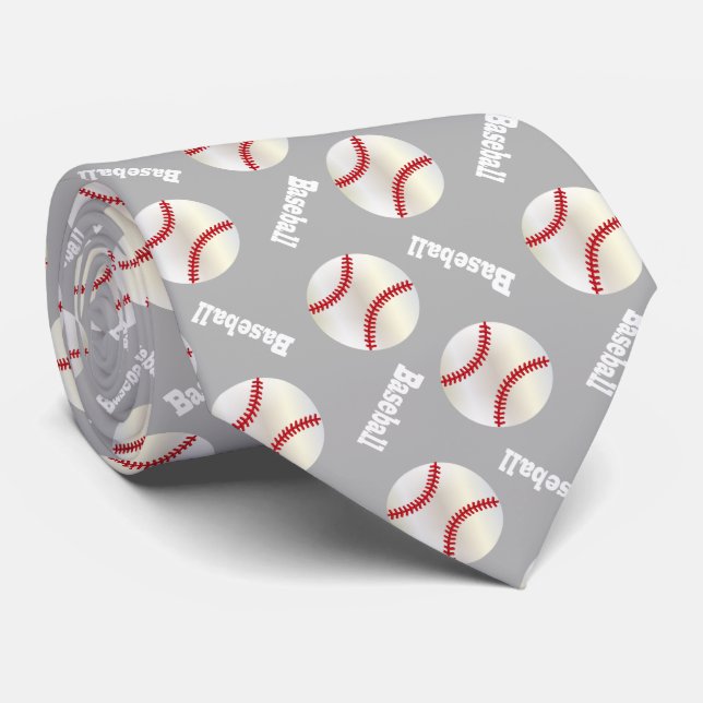 Cravate Amusement de baseball | Choisissez votre couleur A (Roulé)
