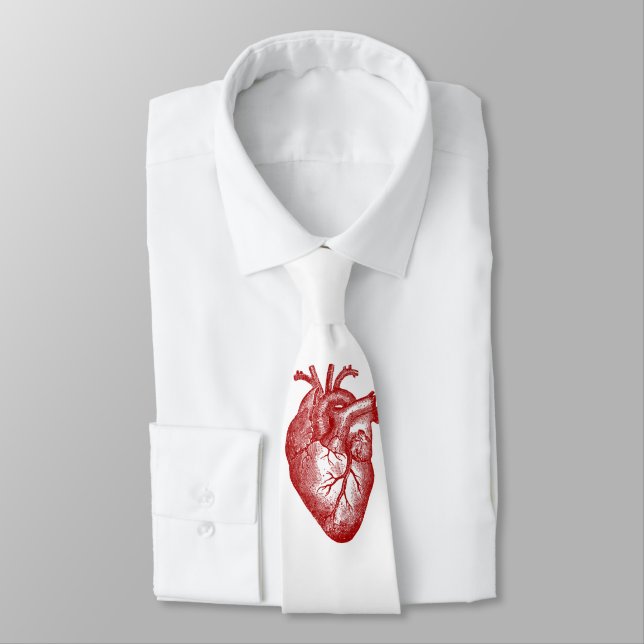Cravate Anatomie vintage de coeur (Attaché)
