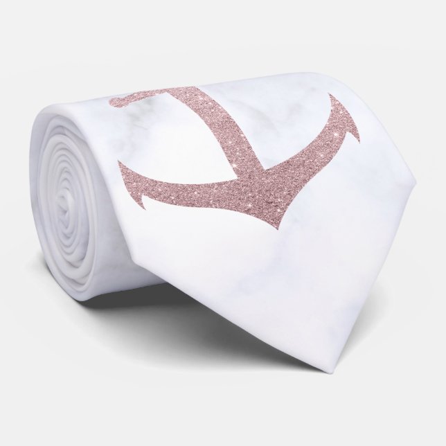 Cravate Ancrage de parties scintillant en or rose classiqu (Roulé)