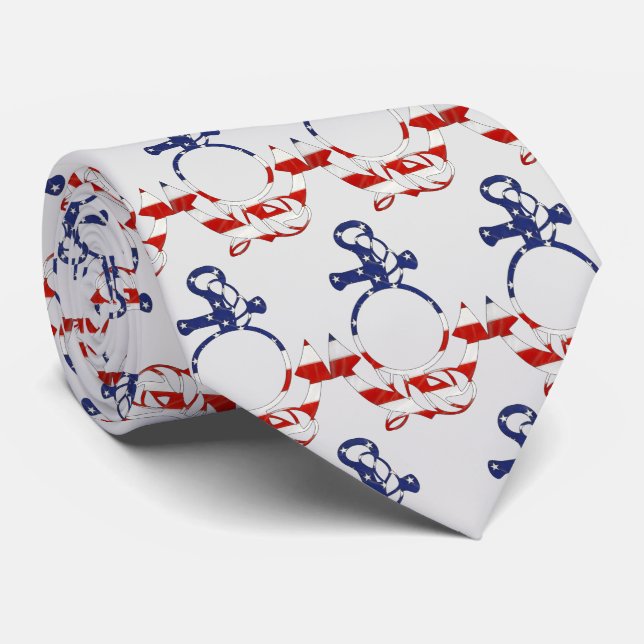 Cravate Ancre nautique du drapeau américain (Roulé)