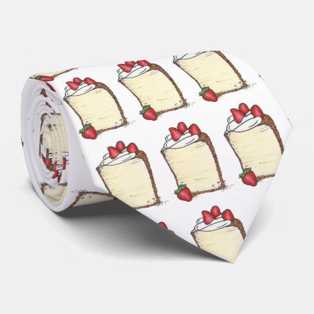 Cravate Angel Food Cake Fraise Saint Valentin Dessert (Roulé)