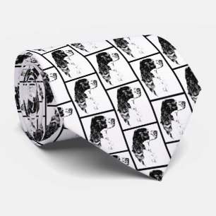 Cravate Anglais Springer Spaniel Chien Black White Art