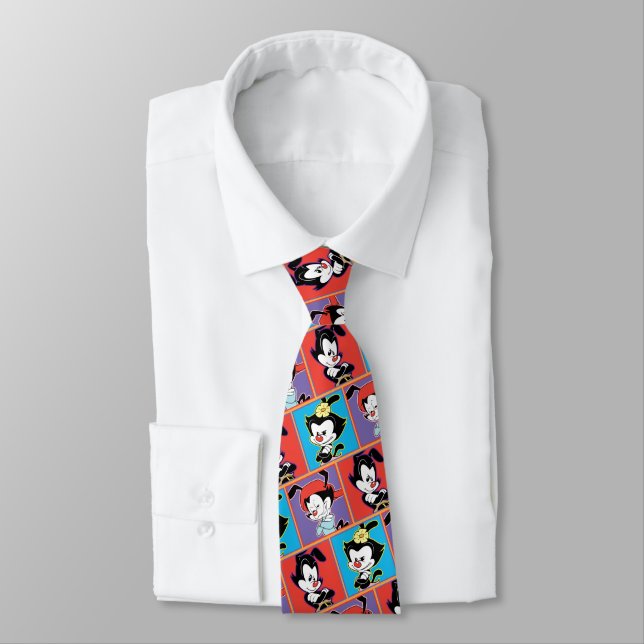 Cravate Animaniacs | Graphique de panneau Yakko, Dot et Wa (Attaché)