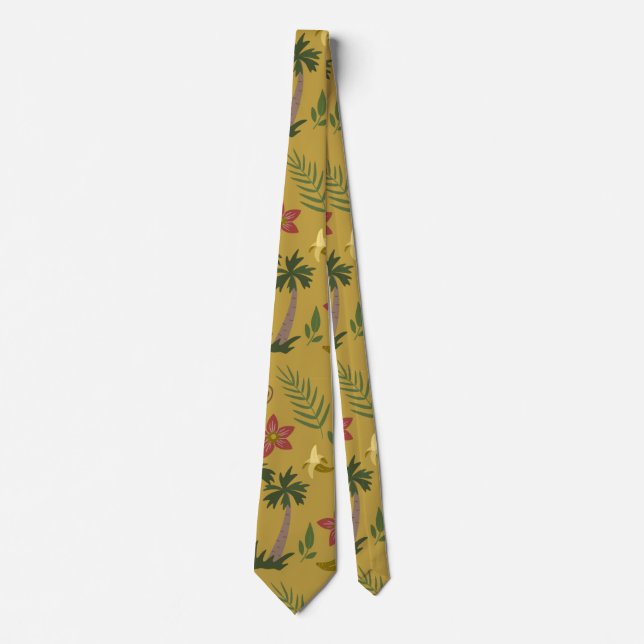 Cravate Animaux tropicaux singe motif sans soudure, macaw (Devant)