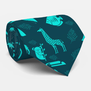 Cravate Animaux Zoo Wild Life Motif Necktie