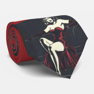 Cravate années 1940 femme fatale