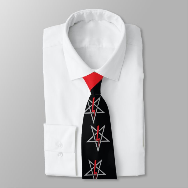 Cravate Anton LaVey Sigil Résumé Vague {Red} (Attaché)