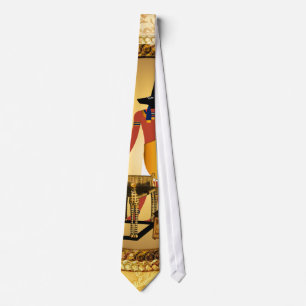 Cravate Anubis sur l'arrière - plan d'or