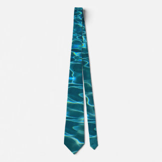 Cravate Aqua Blue Water Motif, ondulations océaniques