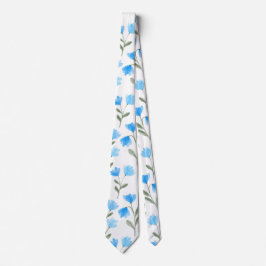 Cravate Aquarelle bleue étonnante impression florale