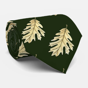 Cravate Aquarelle feuille chêne