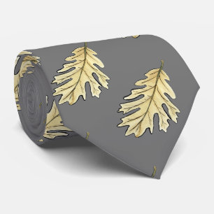 Cravate Aquarelle feuille chêne