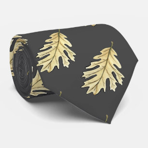Cravate Aquarelle feuille chêne