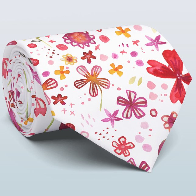 Cravate Aquarelle Florale (Créateur téléchargé)