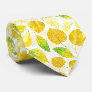 Cravate Aquarelle motif d'automne