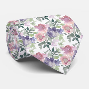 Cravate Aquarelle Motif Floral