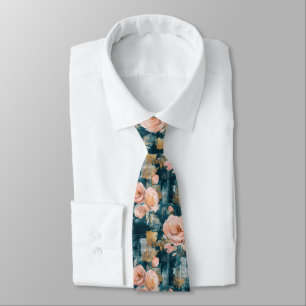 Cravate Aquarelle vintage Floral Abstrait Motif (3)
