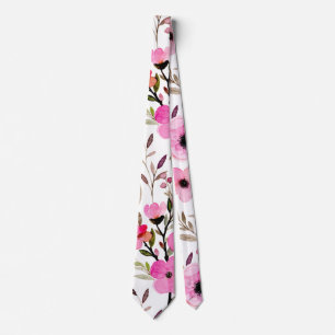 Cravate Aquarelle Vintage rose