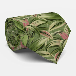 Cravate Aquarelle vintage tropicale Palm Botanique Vert