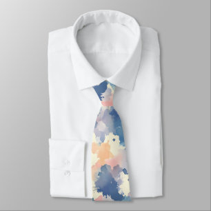 Cravate Aquarelles bleu rose