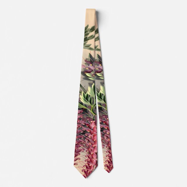 Cravate Aquarelles florales de Grevillea, Cadeau pour amis (Devant)