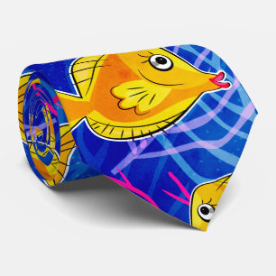 Cravate Aquarium coloré de poissons tropicaux Tang Jaune