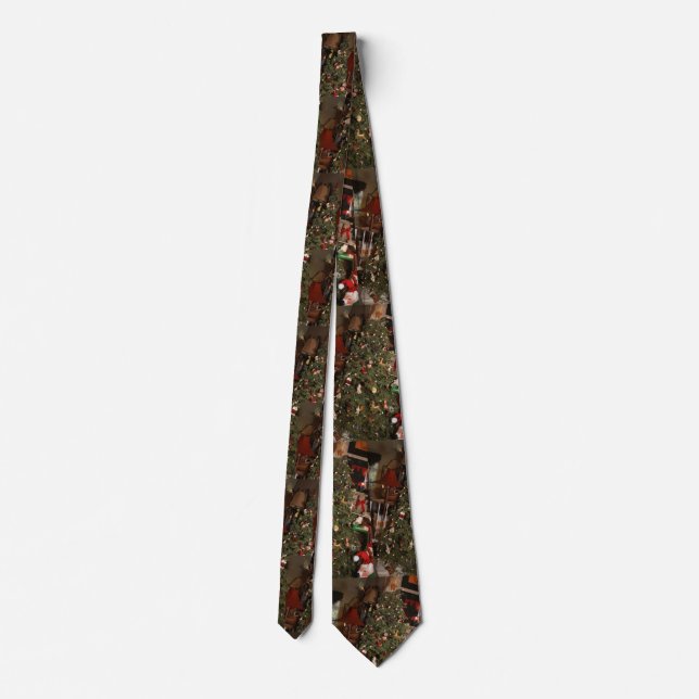 Cravate Arbre de Noël et salon motif (Dos)