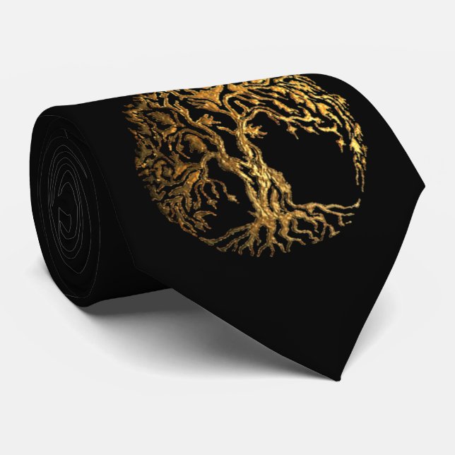 Cravate Arbre de vie Mehndi (Or) (Roulé)