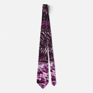 Cravate Arbre Palmier Tropical Fractal Moderne Minimaliste