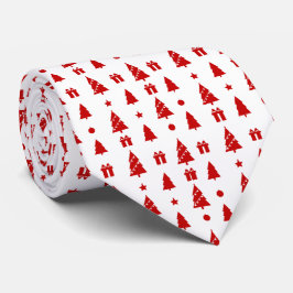Cravate Arbres de Noël avec boîte cadeau Motif
