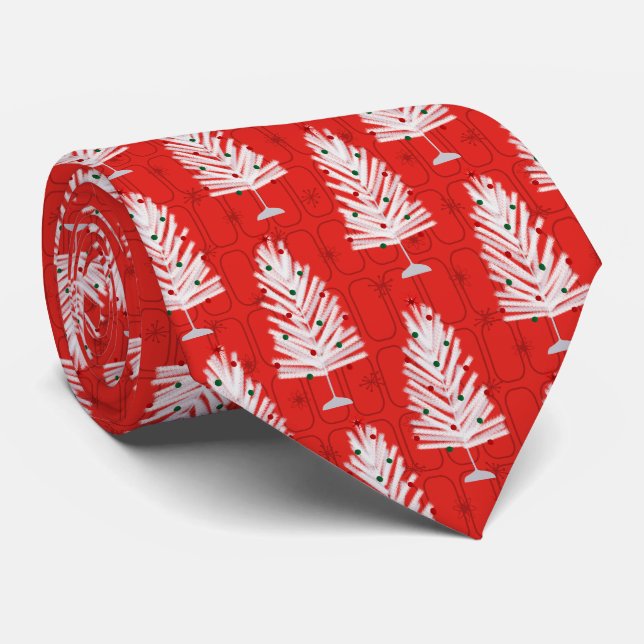 Cravate Arbres de Noël en aluminium Noël rouge (Roulé)