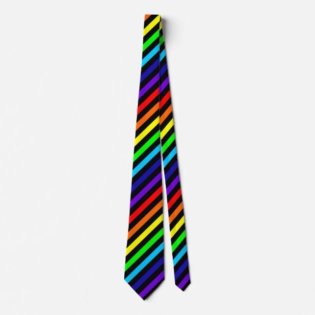 Cravate arc-en-ciel (bandes diagonales) (Devant)