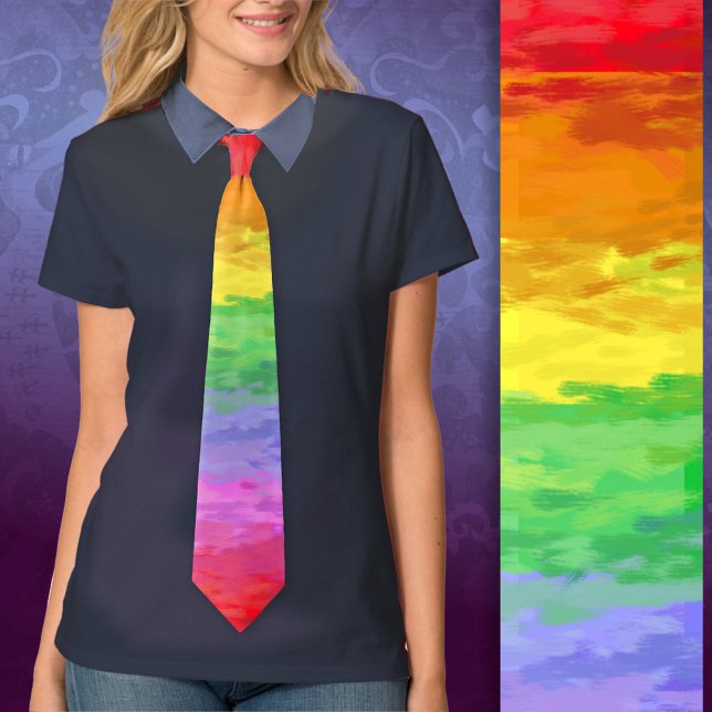 Cravate Arc-en-ciel peintre impressionniste (Créateur téléchargé)