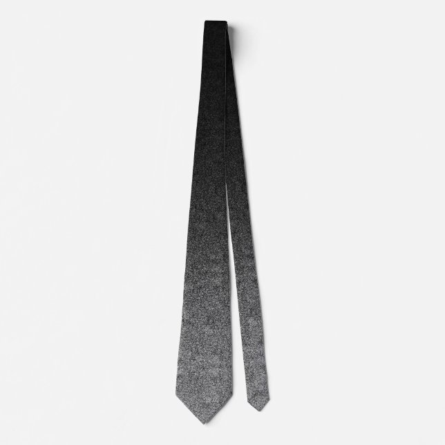 Cravate Argent de Falln et gradient noir de parties (Devant)
