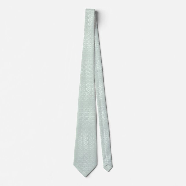 Cravate Argent, menthe, damassés, victorian, cru, élégant, (Devant)