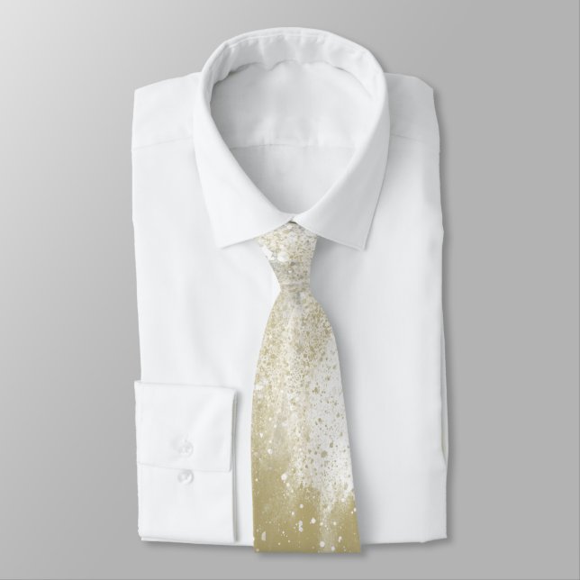 Cravate Argent Or Élégant Mariage Salles Groomsmen (Attaché)