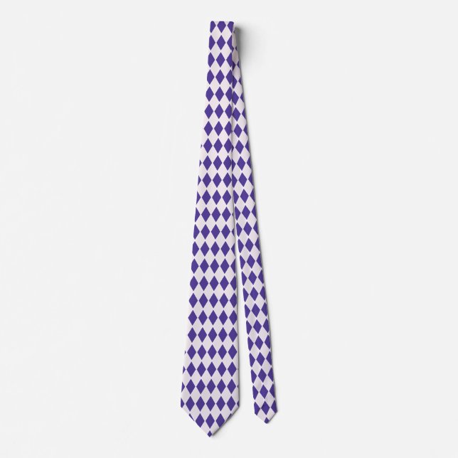 Cravate Arlequin Diamant Design Couleurs violettes rose (Devant)