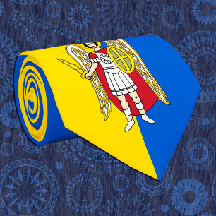 Cravate Armoiries de la ville de Kiev, drapeau ukrainien
