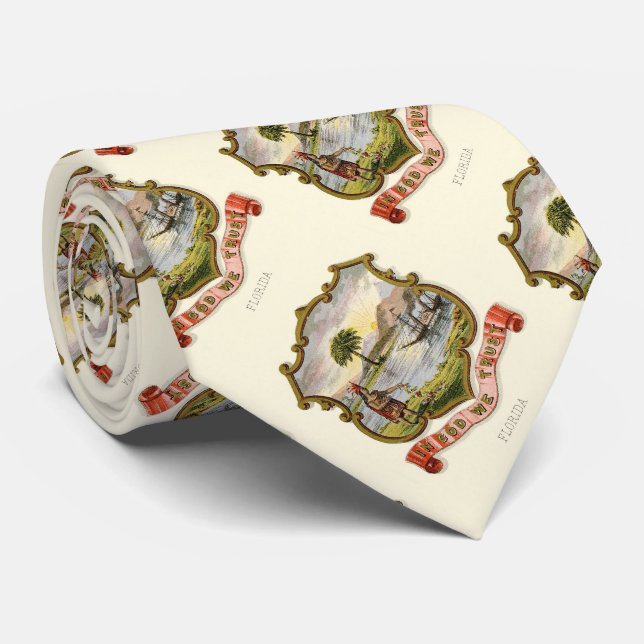Cravate Armoiries de l'État de Floride (1876) (Roulé)